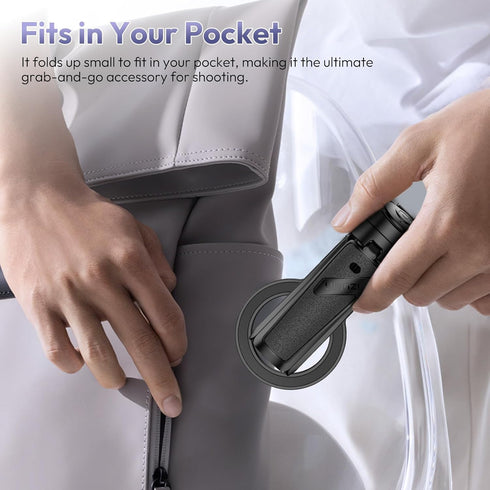 ULANZI JJ03 17/16/15/Android, 360 Magnetic Phone Tripod, Portable Selfie Stick Tripod for Magsafe with Remote, Mini