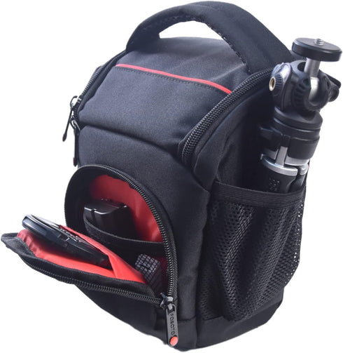 FOSOTO DSLR SLR Compact Camera Bag for Nikon D5100 D5300 D90, Canon T4 T5 600D 650D, with Waterproof Rain Cover