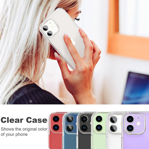 JJGoo iPhone 12 Mini Case, Soft Transparent Shockproof Protective Slim Thin Bumper Phone Cover, Clear
