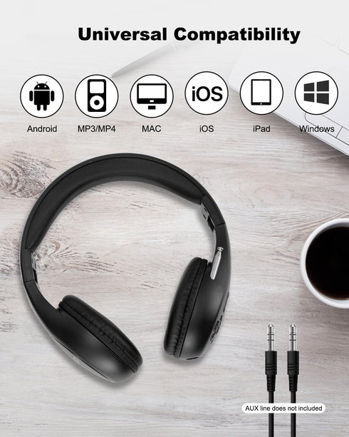 Portable Personal FM Radio Headphones with Best Reception, Wireless Headset FM Radio Ear Muffs for Walking, Jogging