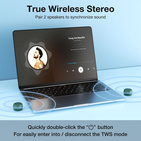 Mini Bluetooth Speaker Wireless, Tiny Bluetooth Speaker with Built-in Mic, TWS Portable Speaker for Croc Speaker,