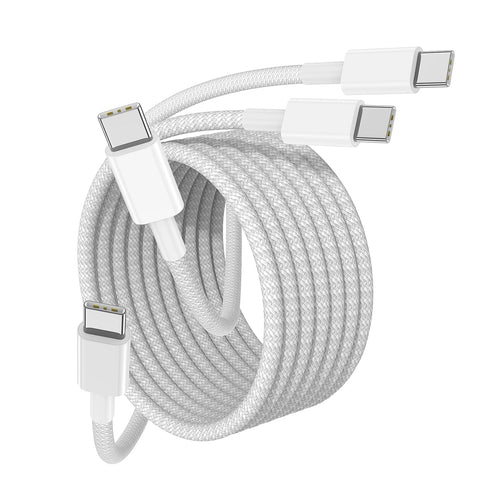 for iPhone 15 USB C Fast Charger Cable, 2pack 6FT USB C to USB C Charging Cord, Nylon Braided Long Charger Cable for