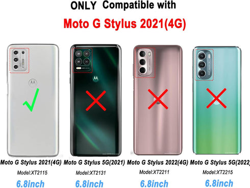 LeYi for Moto G Stylus Phone Case 2021, with 2 Tempered Glass Screen Protector, Military Grade with Kickstand