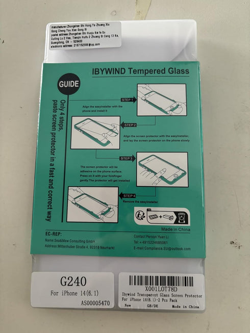 Ibywind Screen Protector for iPhone 14 6.1", with Metal Camera Lens Protector, no bubble, easy to install