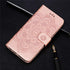 Samsung Galaxy A20S Case, Stylish PU Leather Wallet with Stand, Credit Card Slot, Shockproof Flip, Rose Gold Sunflower
