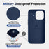 AOTESIER iPhone 13 Pro Case, Navy Blue, Military Shockproof Liquid Silicone with Soft Anti-Scratch Microfiber Lining