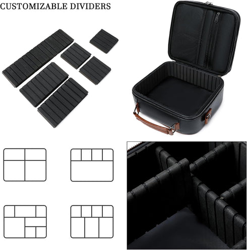 KYALOU Electronics Travel Organizer, Large Cable Case with Adjustable Dividers, Waterproof Tech Storage Bag - Black