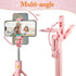 Aourxiv Pink Selfie Stick Tripod, with Wireless Remote Control, Live Streaming and Video Recording, Compatible