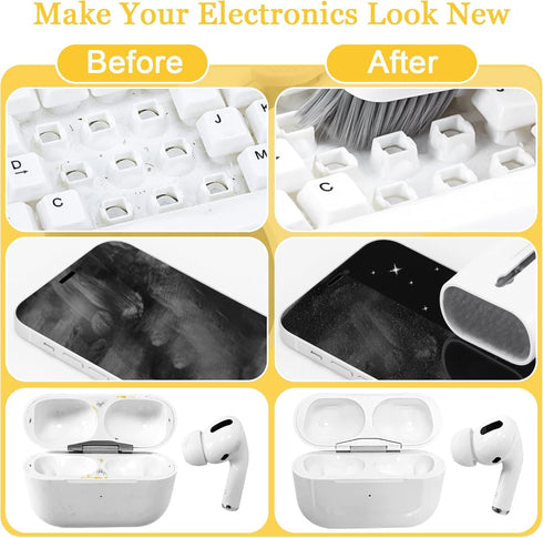 Walrfid Airpods 7 in 1 Cleaner Kit, Electronic Screen Cleaning Tool for iPad/iWatch/Computer/Phone/MacBook with 5ml