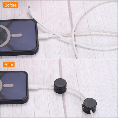 6Pcs 7mm MECCANIXITY Wire Cord Organizer Holder,White Self Adhesive Magnetic Cable Clips for Cable Desk Charging