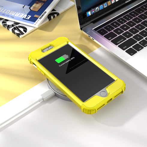 IDweel Yellow iPhone 8 Plus & 7 Plus Case, 3-in-1 Shockproof Hybrid with Screen Protector, Hard PC & Soft Silicone