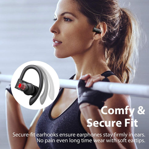 Wireless Earbuds with Microphone, Bluetooth Headphones Over The Ear, 70H Playback Time, Leather Display Case, HiFi