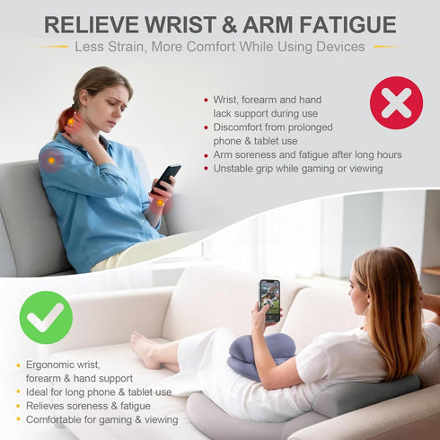 Packaging Phone Stand Pillow, Soft Memory Foam Cell Phone Holder for Bed, Couch & Home, Hand Rest Pillow for Gaming