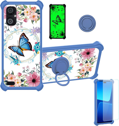 jioeuinly Nuu A23 Plus S6304l Case, Compatible with Tempered Glass Screen Protector, Ring Support, Luminous Effect,