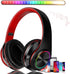 Bluetooth Wireless Over Ear Headphones, HiFi Stereo Sound Foldable Headphones with Colorful LED Lights, Built-in Mic,