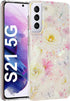 J.west Galaxy S21 5G 6.2" Case, Luxury Sparkle Glitter Opal Design, Soft Silicone Slim TPU Protective Cover for Women