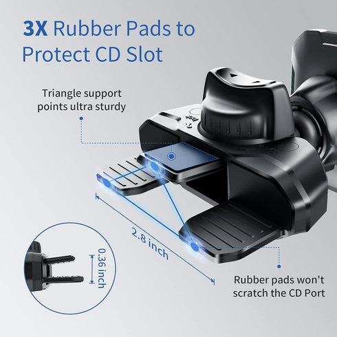 OQTIQ Magnetic CD Phone Car Mount for Car CD Player, Built-in 6 Strong Magnets