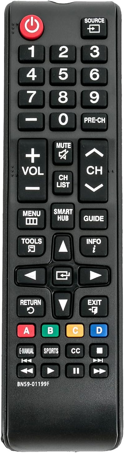 BN59-01199F Universal TV Remote Control, Compatible with Samsung LED HDTV 7500 9500 6200 Series