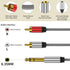 RCA to 1/4 Cable 3FT, 1/4 TRS to RCA Y Splitter Audio Cable for Home and Studio Use