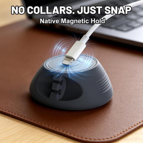 [N52 SOOoEC Ultra-Strong Snap-On Magnetic Cord Holder, Weighted Desktop Cable Organizer, Premium Liquid Silicone, No