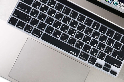 XSKN Russian Language Silicone Keyboard Cover for 2019 2020 MacBook Pro 16.2 13.3 inch with Touch Bar and Touch ID