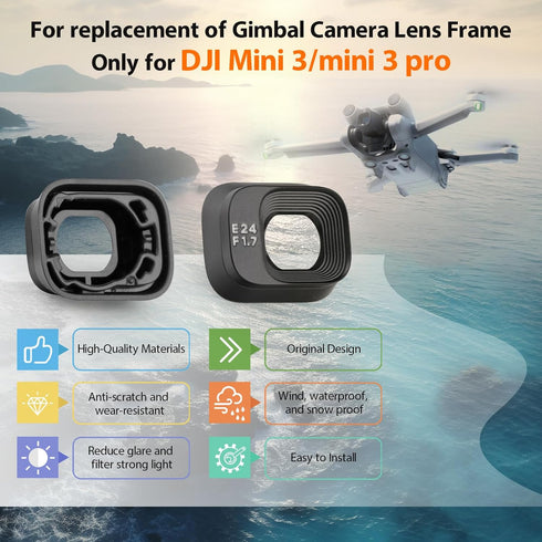 Gimbal Camera Frame Replacement for DJI Mini 3/Mini 3 Pro, Mini 3 Pro Gimbal Camera Lens Frame Cover Cap