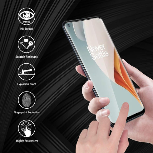 Orzero (3 Pack) Tempered Glass Screen Protector - Compatible for OnePlus Nord N100, 9 Hardness, High Definition,