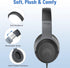 rockpapa Share 1 Kids Headphones Wired with Microphone & Share Port, 85dB/94dB Volume Limited, Black/Grey
