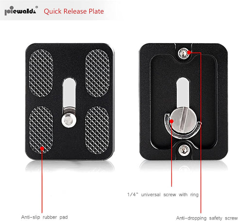 Universal Quick Release Plate for Tripod, Arca Swiss Plate with 1/4 Inch Slotted Screw, C-Ring/D-Ring Screw, 1/4"-3/8"