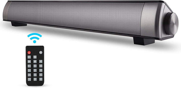 TOPROAD Sound Bar, Wired and Wireless Bluetooth 5.0 Speaker with Built-in Mic for Cell Phone/Tablet/Projector
