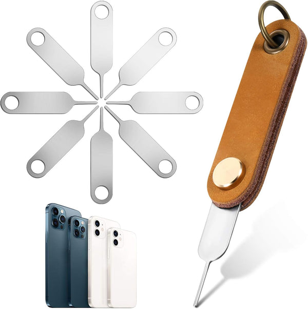 Weewooday 20 Pcs Universal Sim Card Removal Tool, Eject Pin with 1 Detachable Keychain Charm for Smart Phones and