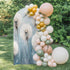 Jnbasdffb 7.2 Spring Floral Wedding Arch Cover, Stretchy Spandex Arch Backdrop Stand Covers FT, White Flowers Pastoral