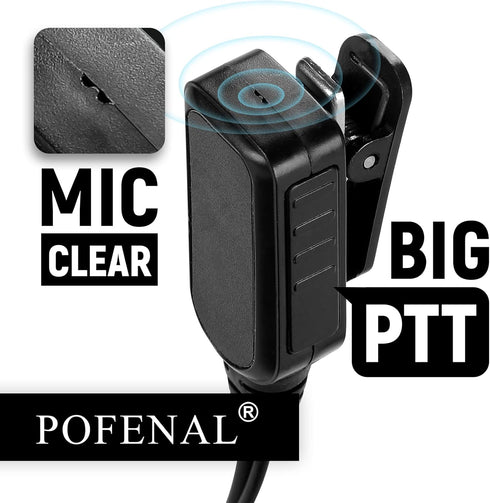 RDM2070D CLS1110 CLS1410 Single-Wire Walkie Talkie Earpiece Compatible for Motorola CP200 GP2000 XU1100 PRO1150 MU12 Radio with PTT Mic Headset (C-Shaped)