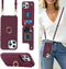 iPhone 15 Pro Case with Card Holder for Women, Phone Case with Strap, Crossbody Lanyard, Ring Stand, Cute Wallet 6.1"