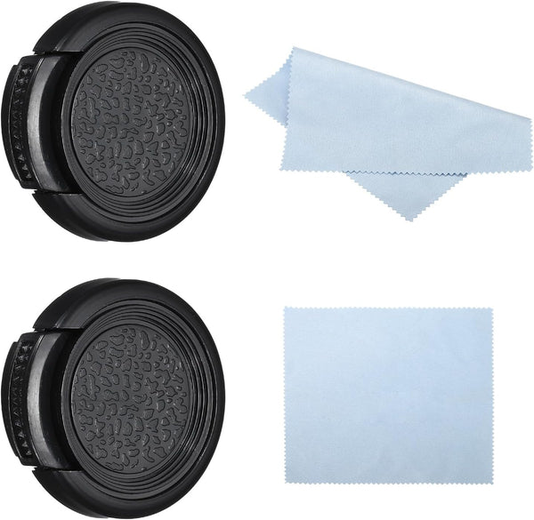 PATIKIL 27mm Lens Cap, 2 Pack Snap Camera Lens Cover with Cloth, Suitable for Universal DSLR Lenses