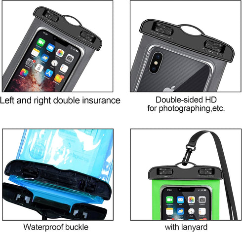 5 Pack Universal Waterproof Phone Pouch, Large Dry Bag Waterproof Case for Apple iPhone 16, 15, 14, 13, 12, 11
