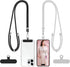 SS Cell Phone Lanyard - 2 Adjustable Neck Straps, 2 Phone Tether Tabs, Universal Crossbody Strap, Black Grey