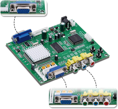 Mcbazel Arcade Game RGB/CGA/EGA to VGA HD Video Output Converter Board for Arcade Monitors