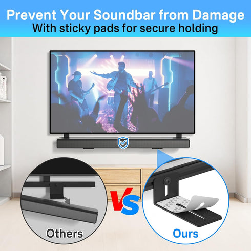 Sound Bar Mounts Under TV for Samsung, Vizio, LG, Bose - Adjustable Mounting Bracket Holds Up to 35 Lbs