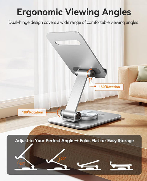 ORICO 360 6.9 Inches (PS2) Aluminum Phone Stand for Desk, Adjustable Metal Phone Holder with Stable Support and Smooth
