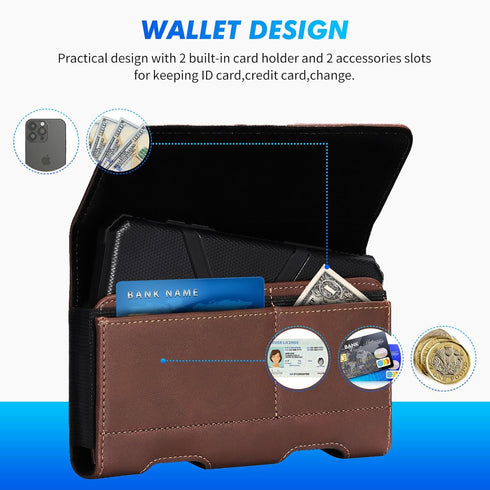 Mopaclle Phone Holster for iPhone SE (2020), iPhone 8 7 6 6s Leather Belt Case with Clip, Compatible with iPhone 12 Mini