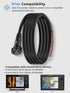 yourour 720085-1 6 PC12 8-Pin Humminbird Power Cable Feet, Power Cord Compatible with Solix and Onix Series All Models