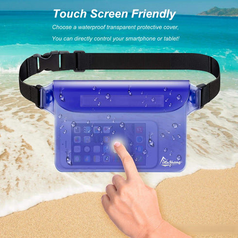 Waterproof Waist Pouch 2-Pack, Safe & Dry Waterproof Fanny Pack for Boating, Swimming, Fishing, Snorkeling, Beach