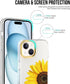 BAISRKE iPhone 15 Plus Clear Case 6.7" (2023) - Slim Shockproof Bumper, Sunflower Design + 2 Screen Protectors & 1 Lens