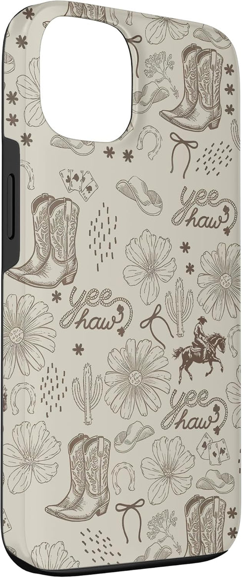 Vintage Classic Cowboy Vibes Pattern Aesthetic 13 Vintage Cowboy Hat Boot Cactus Yeehaw Rodeo Flower Western Case