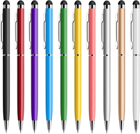 StylusHome 10 Pack Universal 2 in 1 Capacitive Stylus Ballpoint Pen for iPad, iPhone, Tablets, Samsung Galaxy
