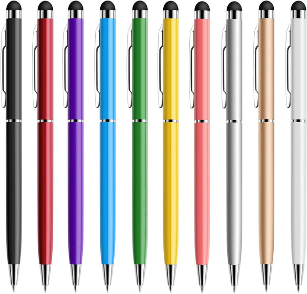 StylusHome 10 Pack Universal 2 in 1 Capacitive Stylus Ballpoint Pen for iPad, iPhone, Tablets, Samsung Galaxy