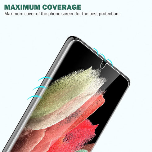 Samsung Galaxy S21 Ultra Screen Protector - EGV 3 Pack, 6.8-inch HD Clear Film, Fingerprint Support, Bubble Free, Model