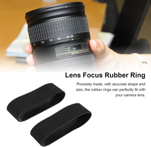 Camera Lens Rubber, Precise Zoom and Focus Grip Rubber Set for Nikon AF S 70 200mm F 2.8G ED VR II Replacement
