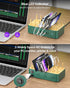 Bamboo USB-C Charging Station for Multiple Devices, 60W 6 Port Charging Dock with 3 AC Outlets, 3 USB C, 3 USB A, 6.6ft